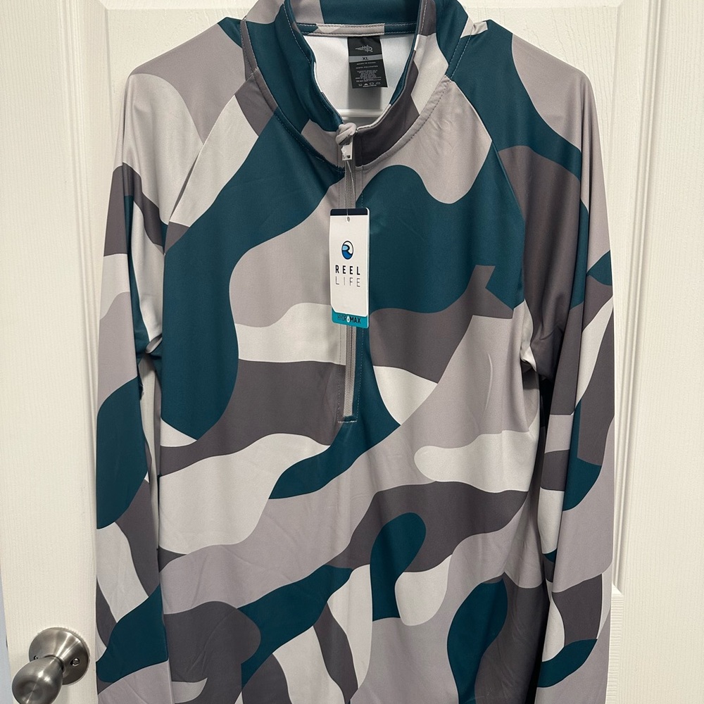 Reel Life Women's Camouflage Swim Coverup - Teal and Gray